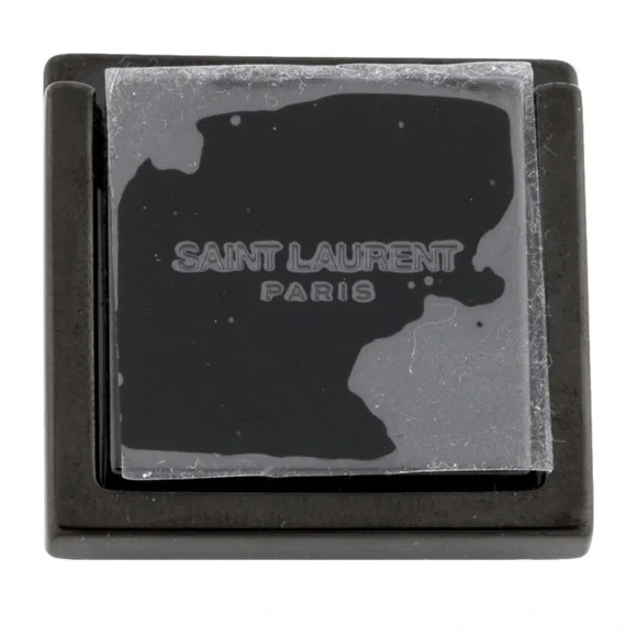 Authentic SAINT LAURENT Paris ID PLAQUE Gold-Tone Brass CURB  Saint Laurent Paris Brass Phone Ring OS UNI​​​ main image 1